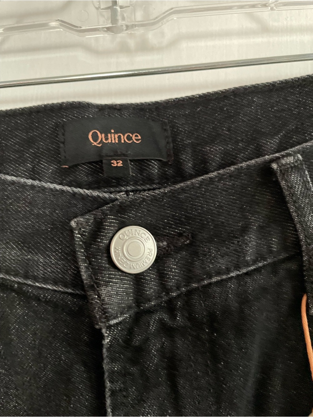 Quince Bella Rigid Straight Denim Jeans in Graphite Black 32" W 26" Inseam NWT - Picture 2 of 8